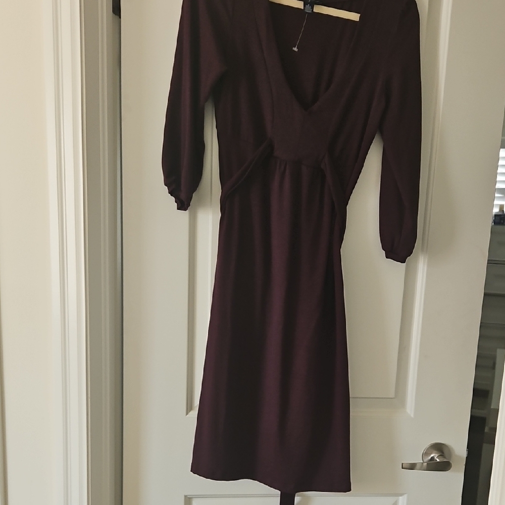 GAP Brown Long Sleeve V-Neck Sundress